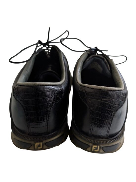 FootJoy DryJoys Tour 53676 Black Croc Leather Spiked Golf Shoes Mens 11 Classic main image 7